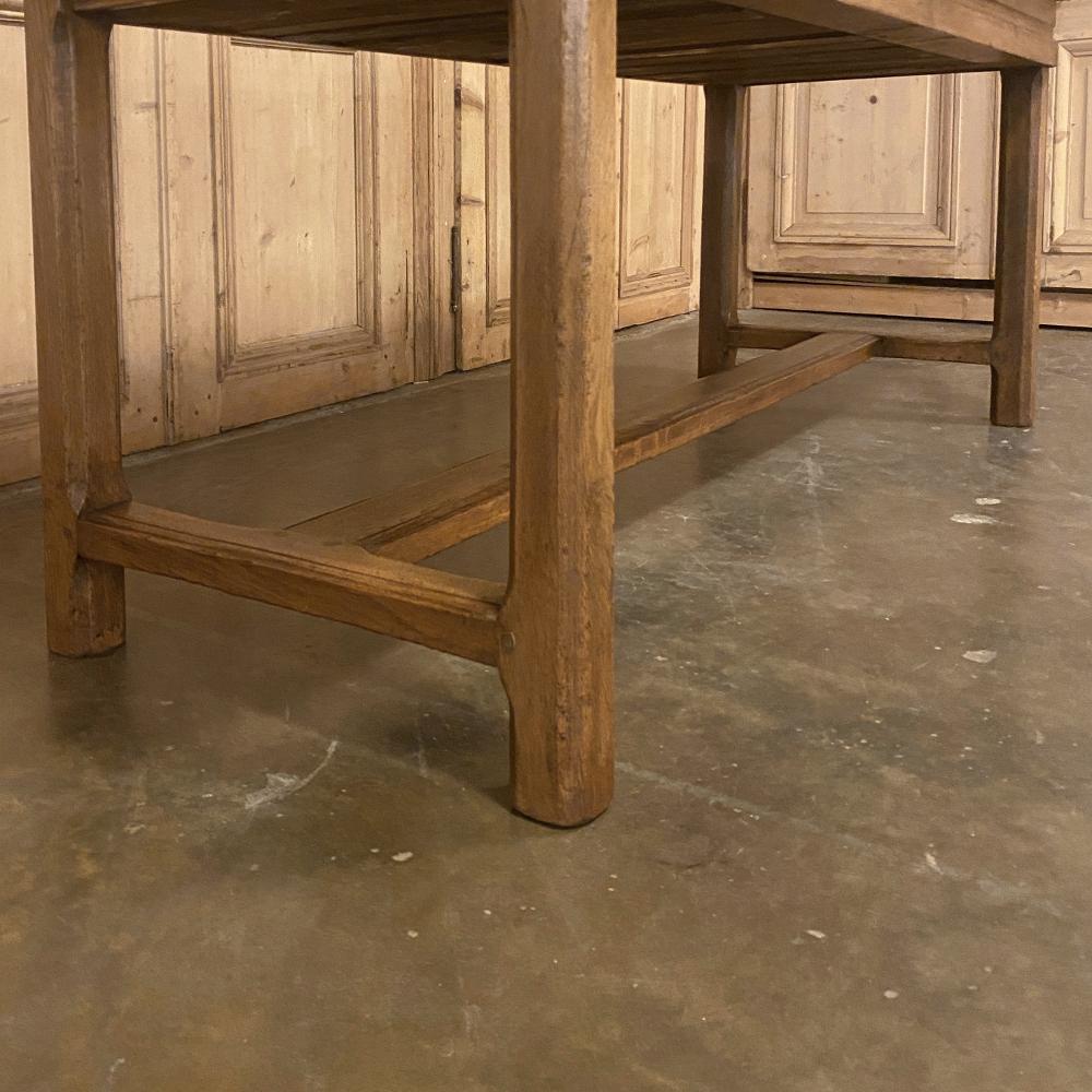 19th Century Country French Desk, Farm Table with Sliding Drawers 2