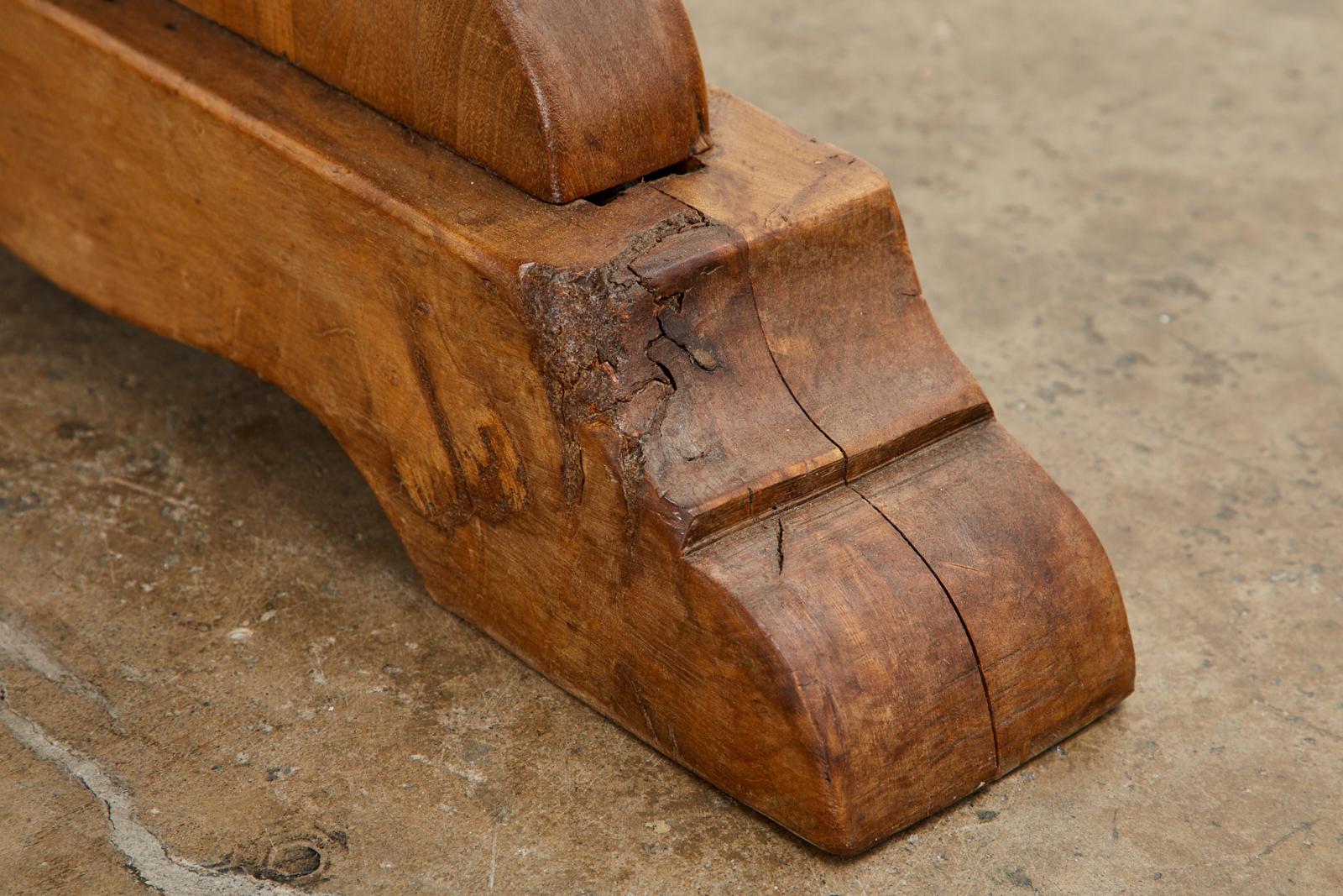 19th Century Country French Elm Farmhouse Trestle Dining Table 11