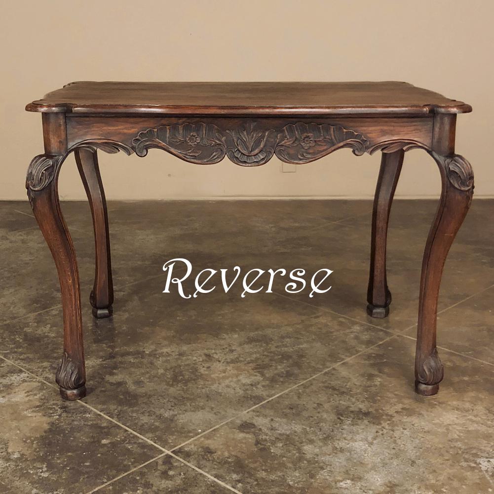 Hand-Carved 19th Century Country French End Table For Sale