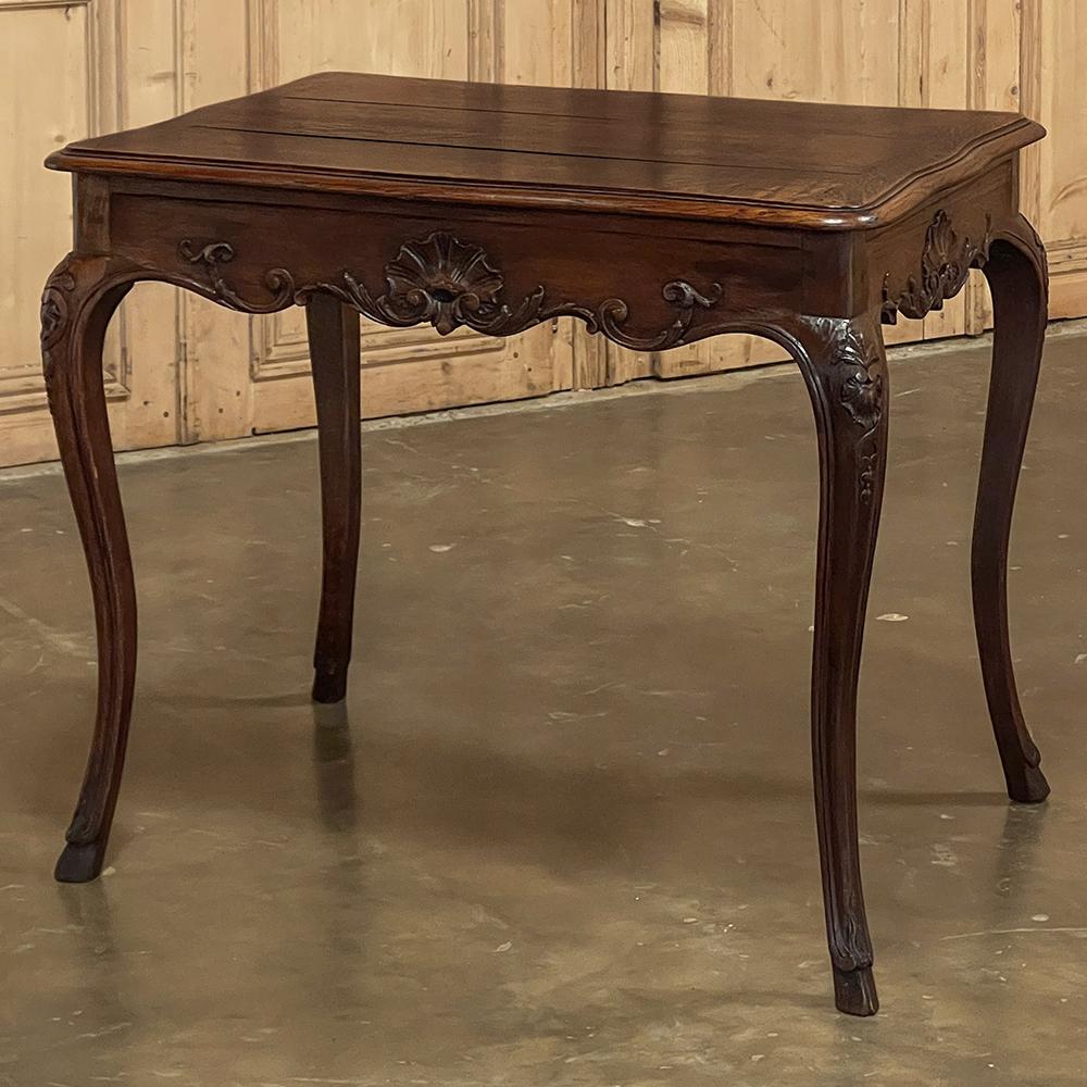 Hand-Carved 19th Century Country French End Table For Sale