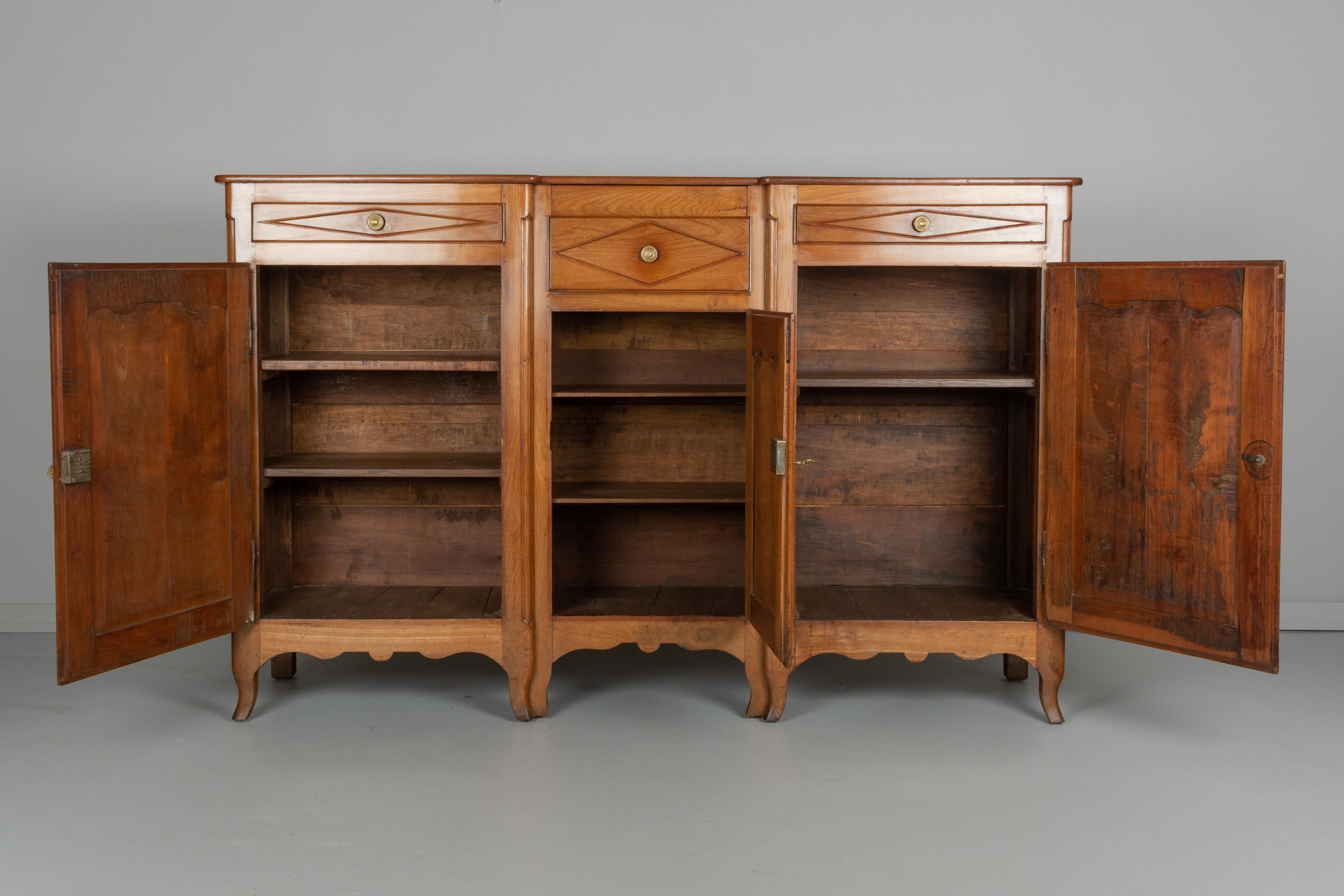 Cherry 19th Century Country French Enfilade or Sideboard