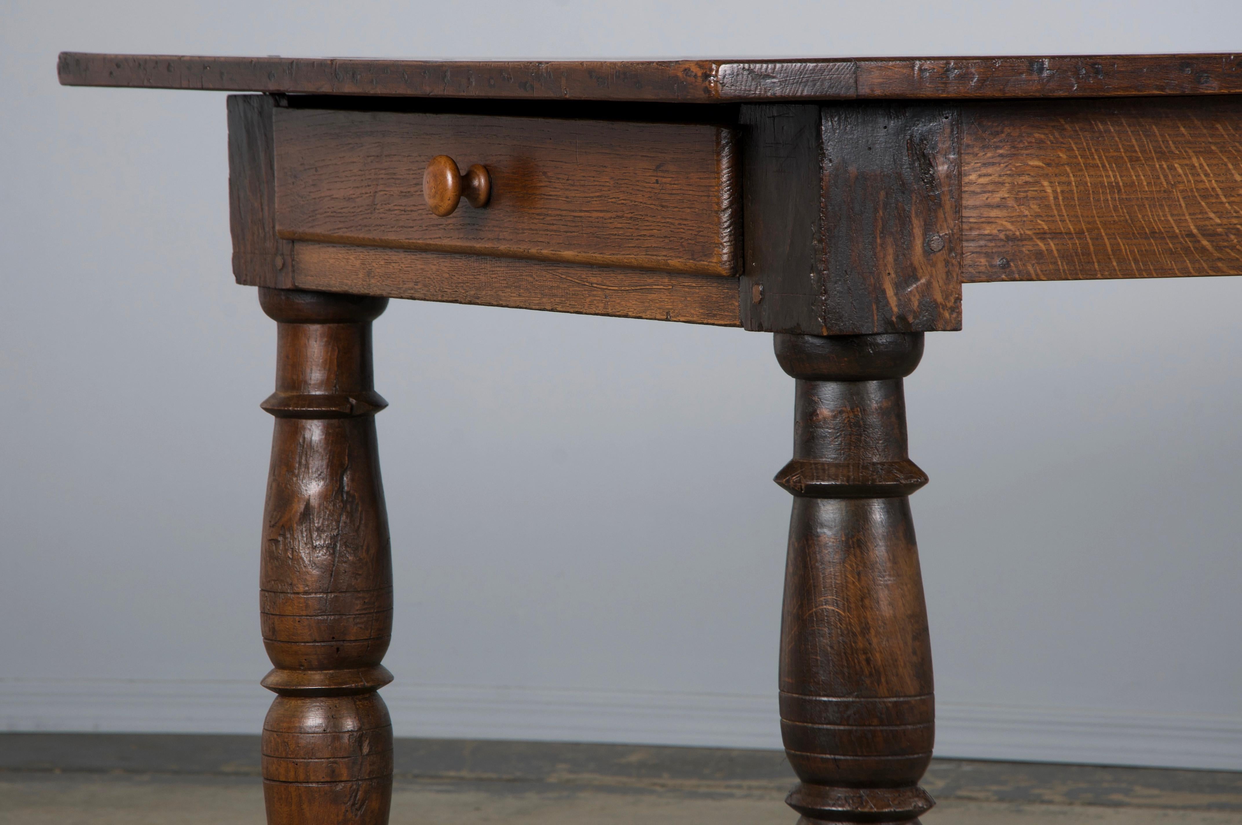 19th Century Country French Farmhouse Oak Trestle Dining Table 5