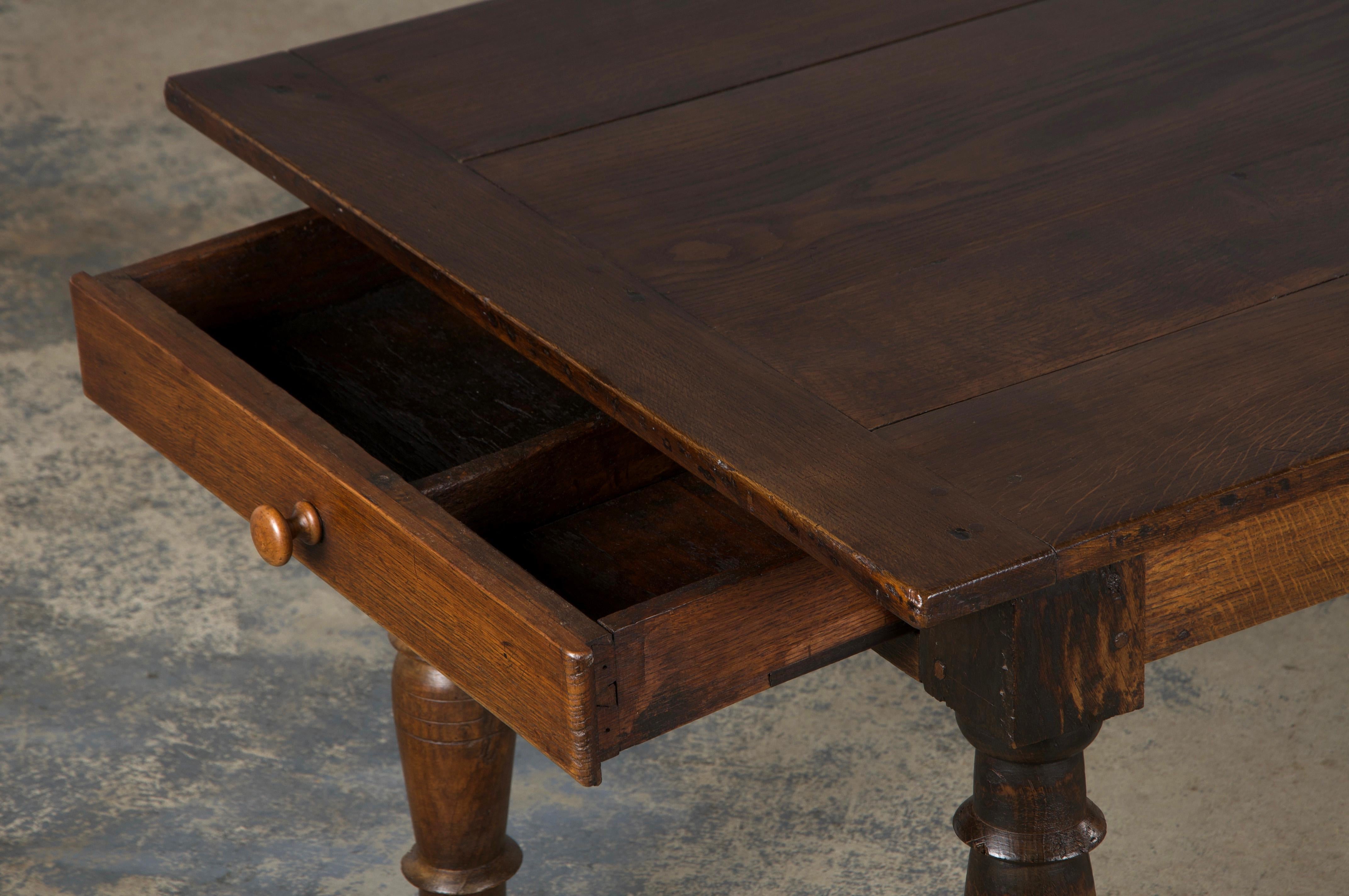 19th Century Country French Farmhouse Oak Trestle Dining Table 8