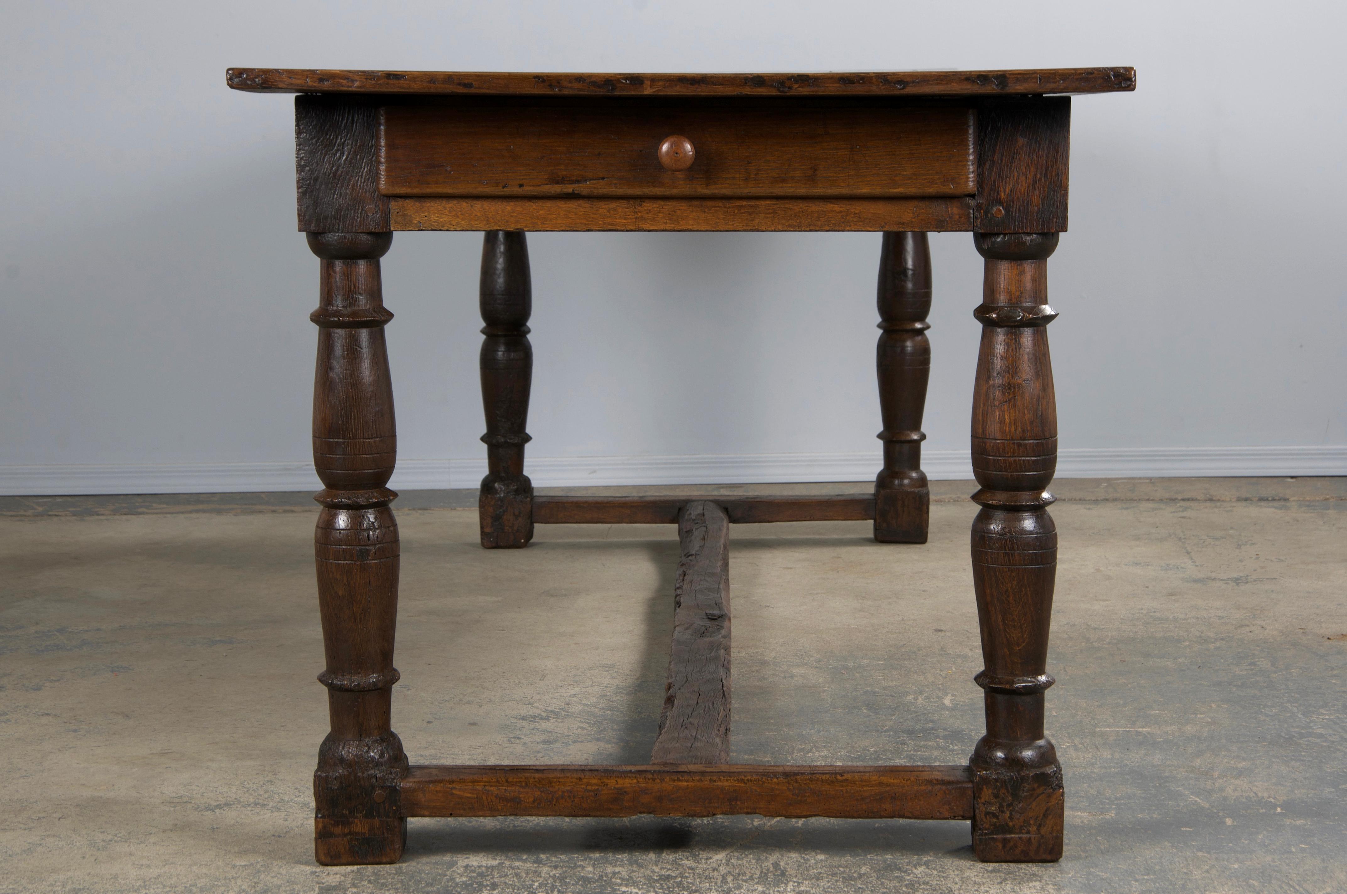 19th Century Country French Farmhouse Oak Trestle Dining Table 9