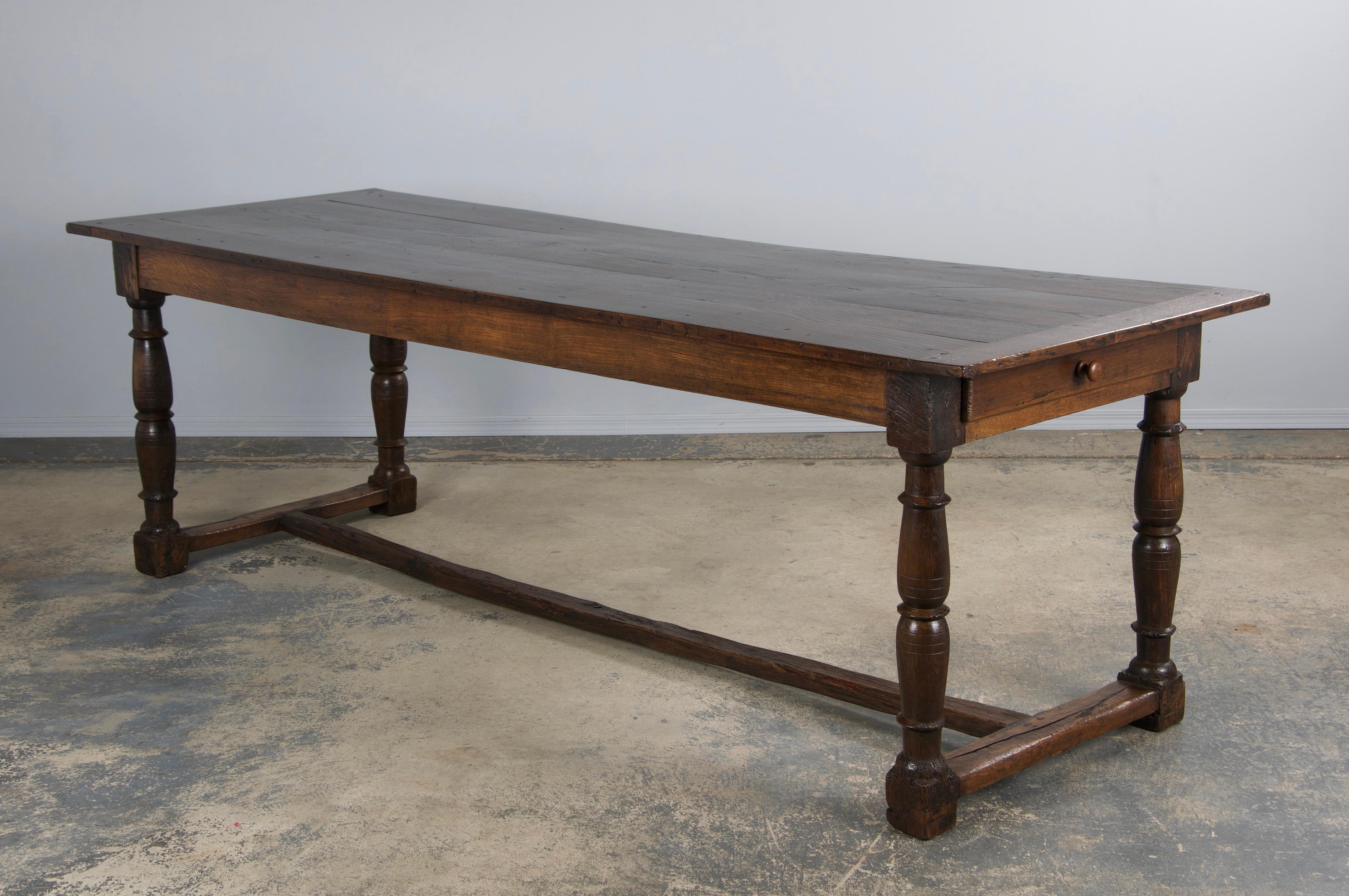 19th Century Country French Farmhouse Oak Trestle Dining Table 12