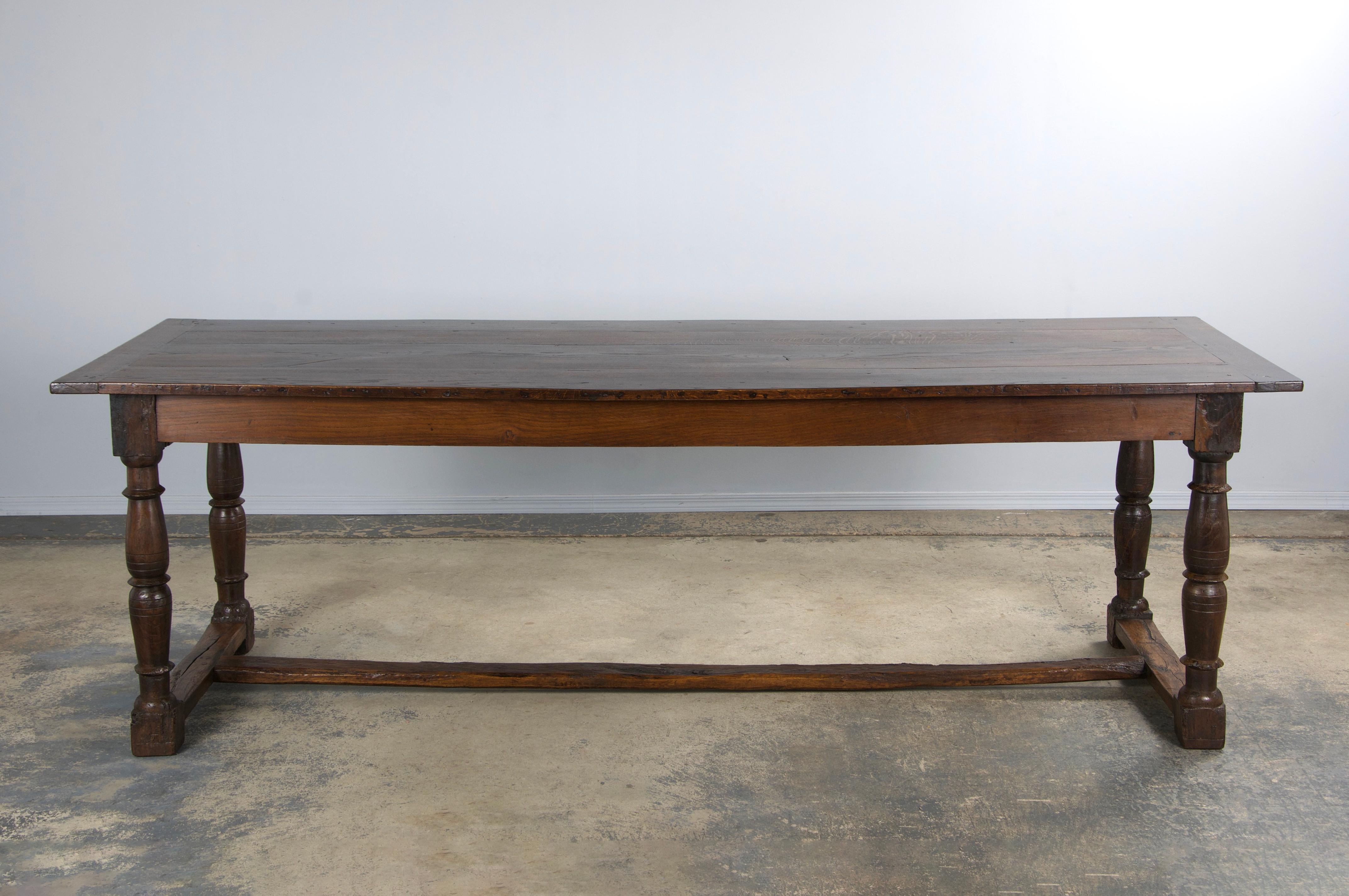 19th Century Country French Farmhouse Oak Trestle Dining Table 14