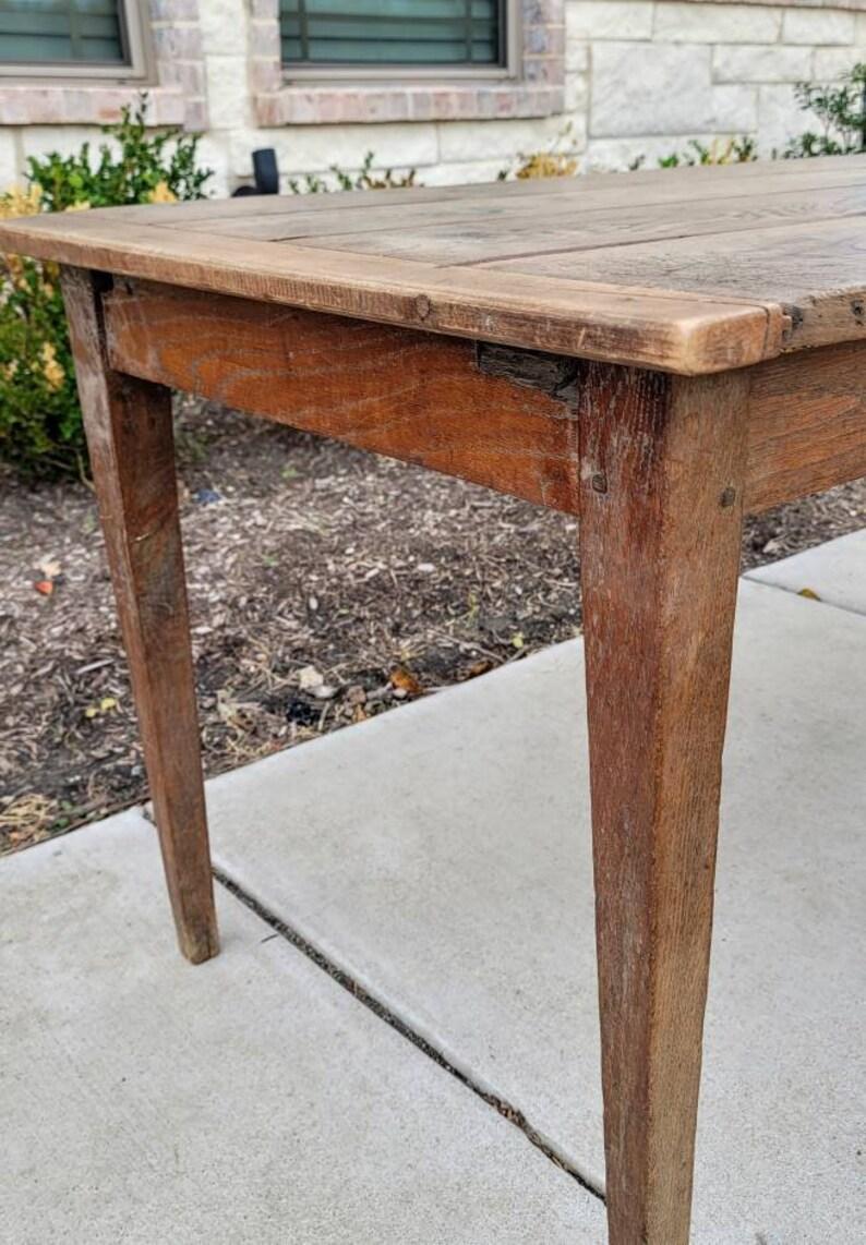 19th Century Country French Farmhouse Plank Top Table 1