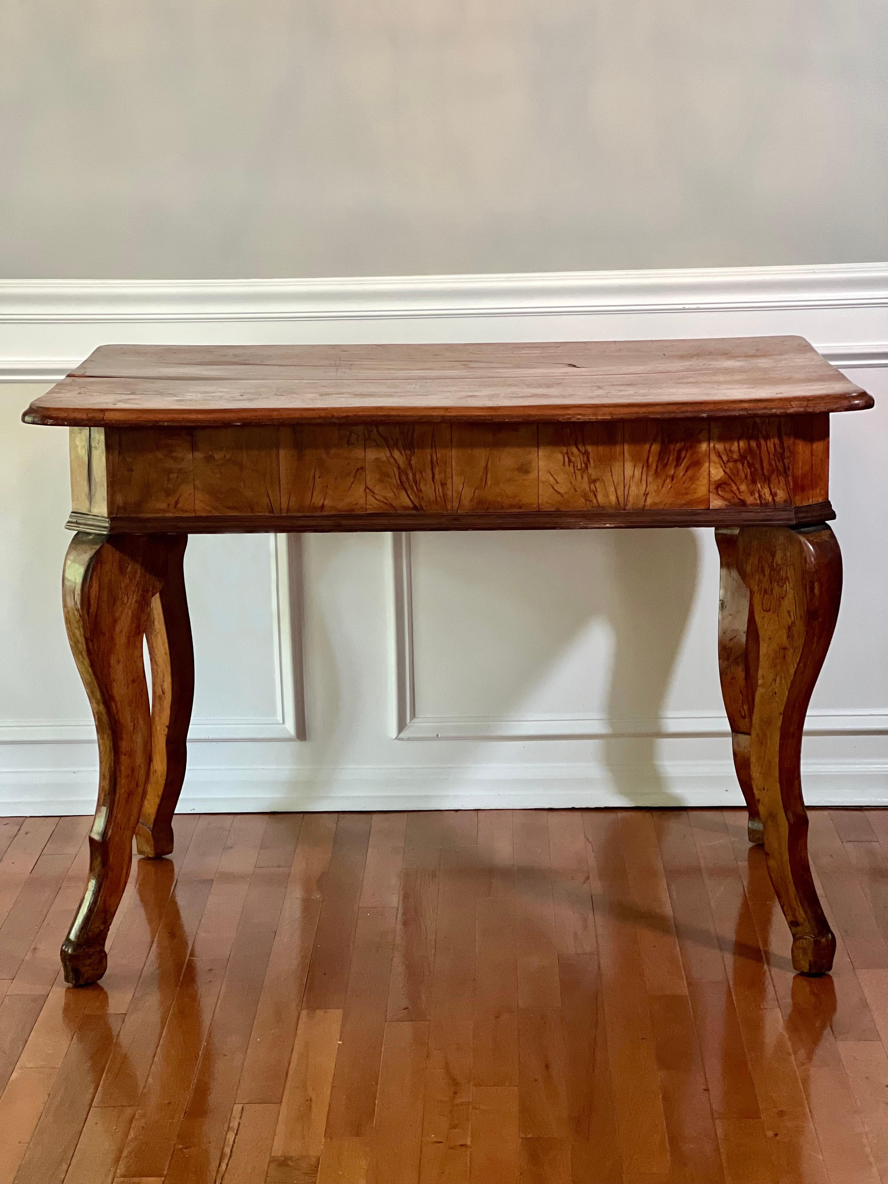 19th Century Country French Farmhouse Walnut Work Table For Sale 2