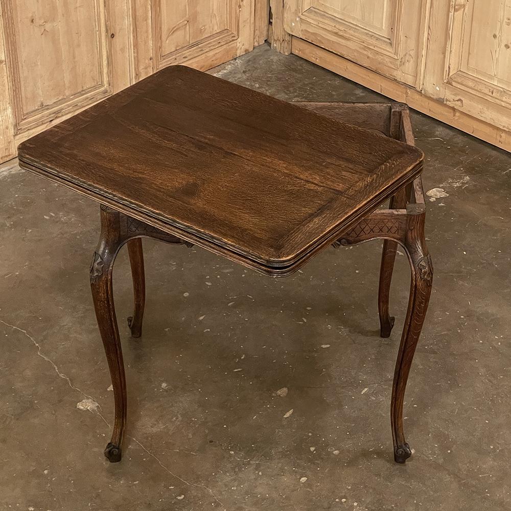 Louis XIV 19th Century Country French Flip-Top Side Table ~ Game Table For Sale