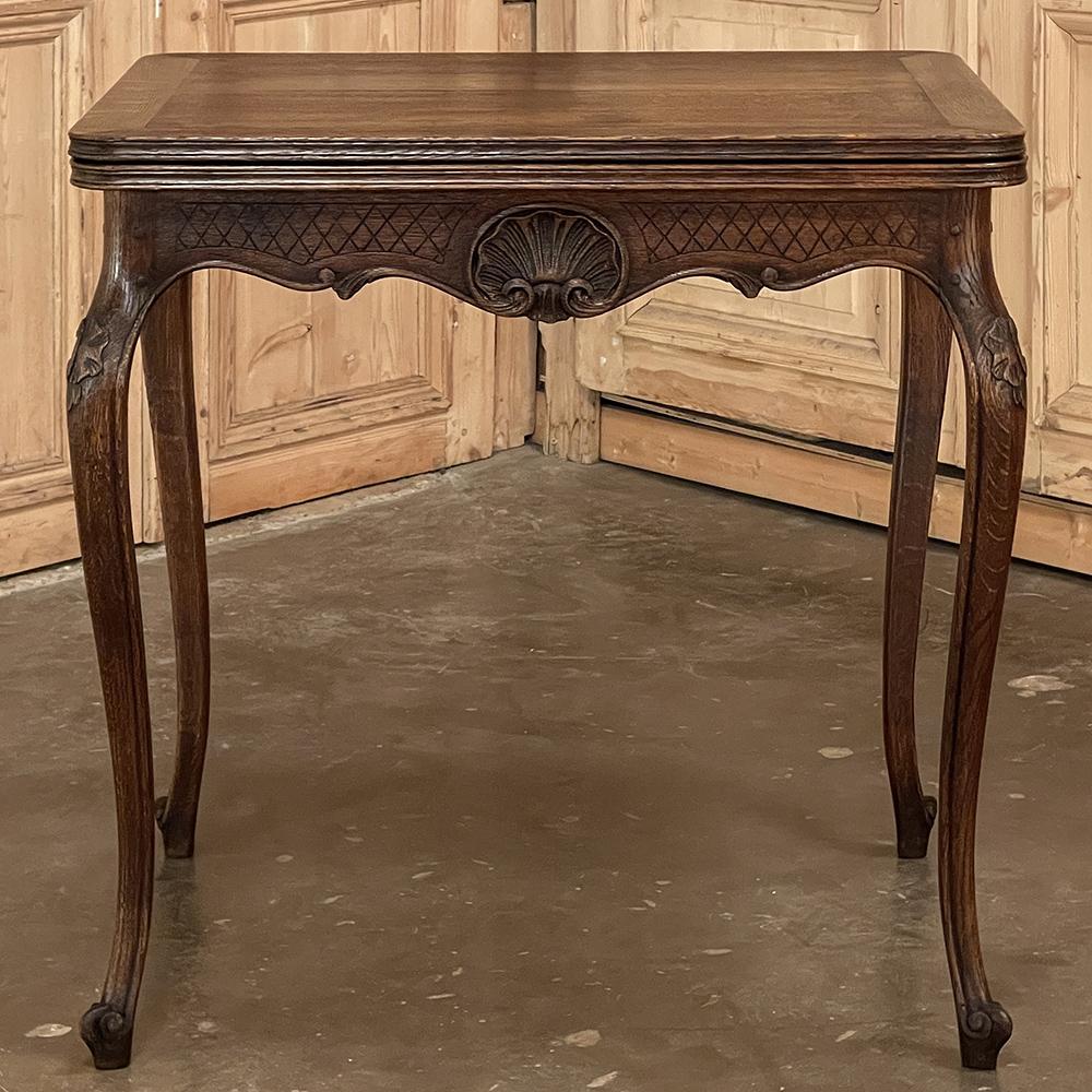 Hand-Crafted 19th Century Country French Flip-Top Side Table ~ Game Table For Sale