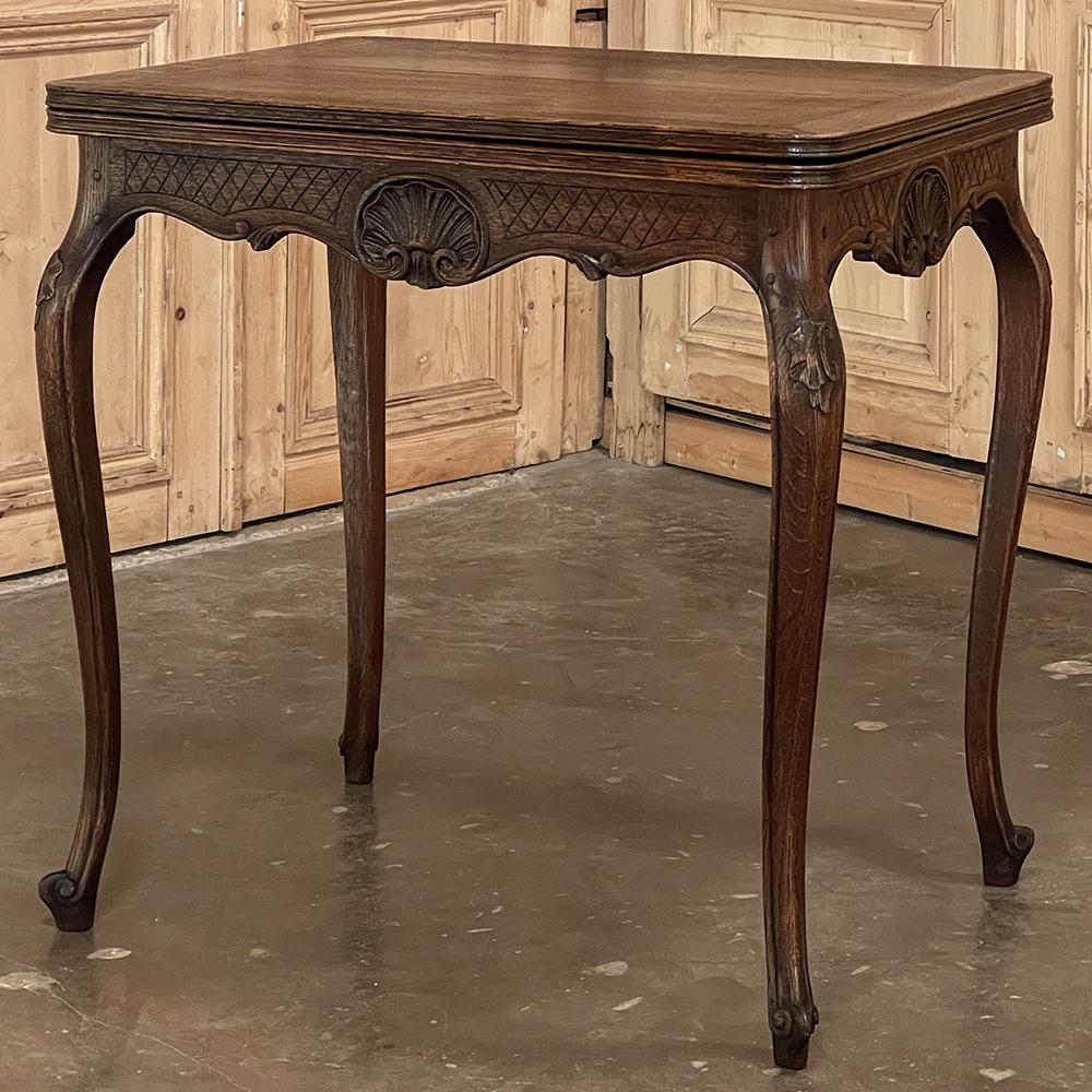19th Century Country French Flip-Top Side Table ~ Game Table In Good Condition For Sale In Dallas, TX