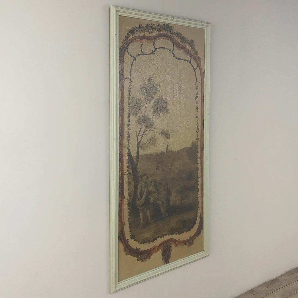 Rustic 19th Century Country French Framed Painted Wall Panel