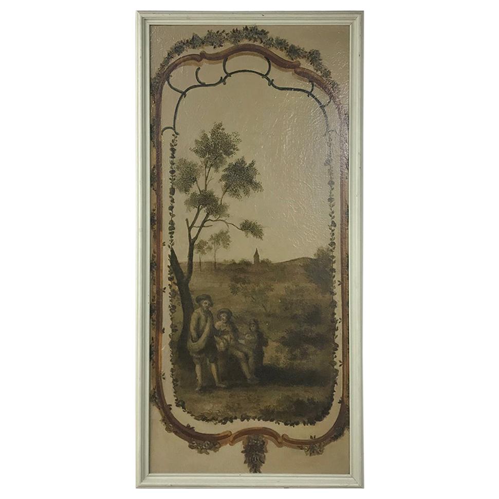 19th Century Country French Framed Painted Wall Panel