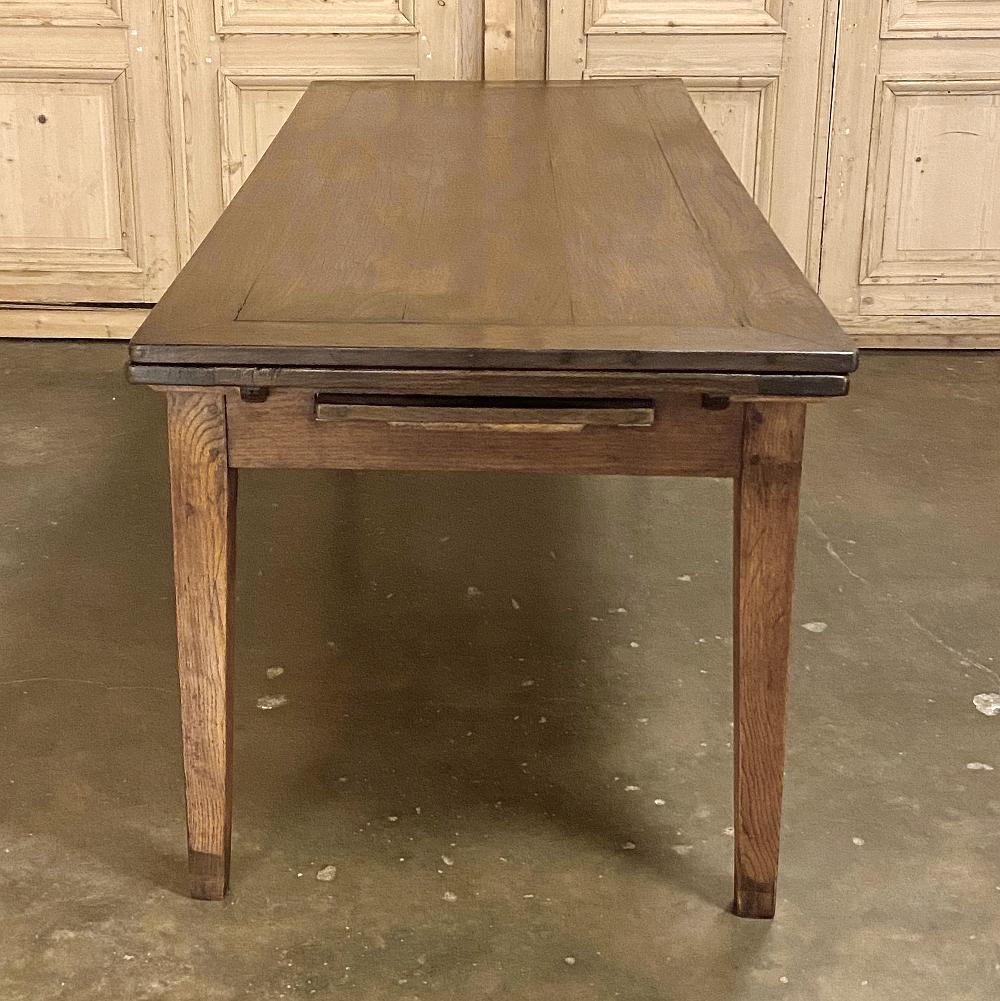19th Century Country French Fruitwood Draw-Leaf Banquet Table 6