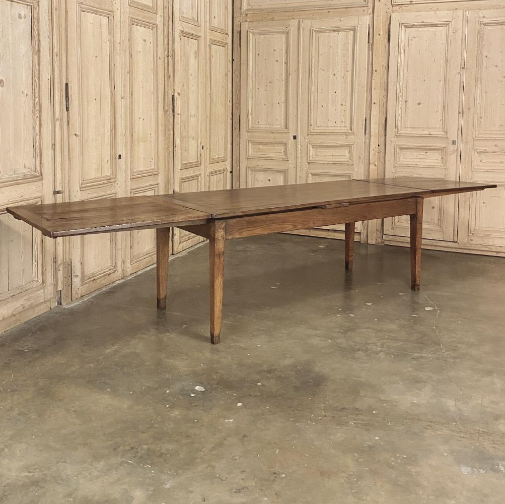 Rustic 19th Century Country French Fruitwood Draw-Leaf Banquet Table