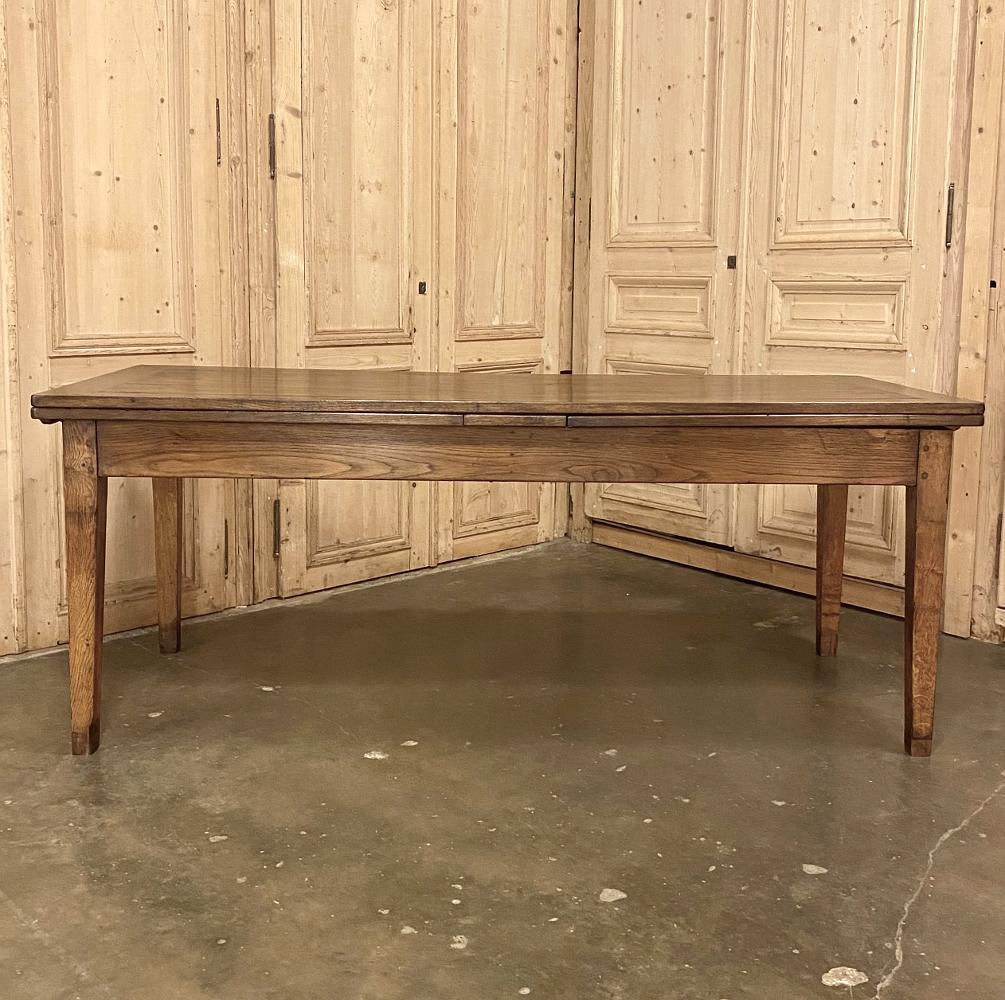 Hand-Crafted 19th Century Country French Fruitwood Draw-Leaf Banquet Table