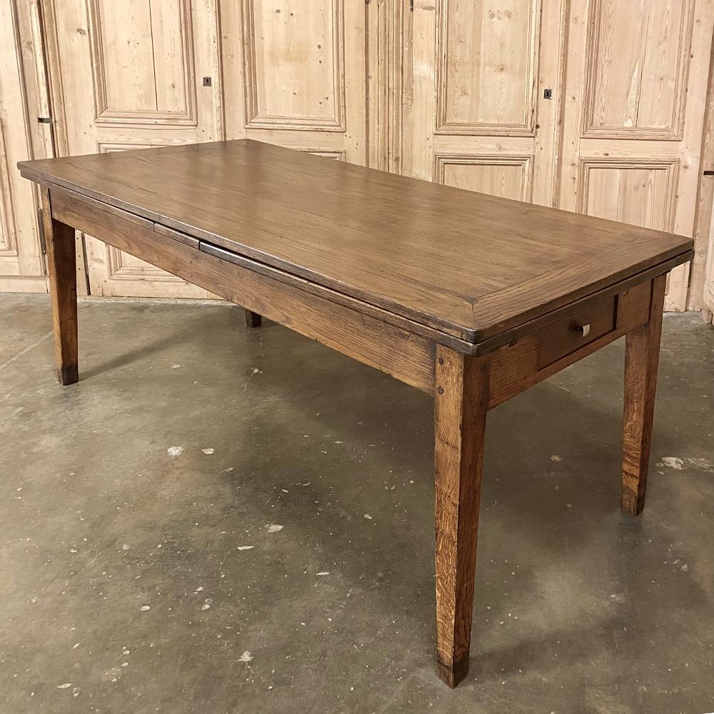 19th Century Country French Fruitwood Draw-Leaf Banquet Table In Good Condition In Dallas, TX