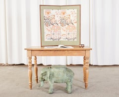 19th Century Country French Fruitwood Farmhouse Console Table