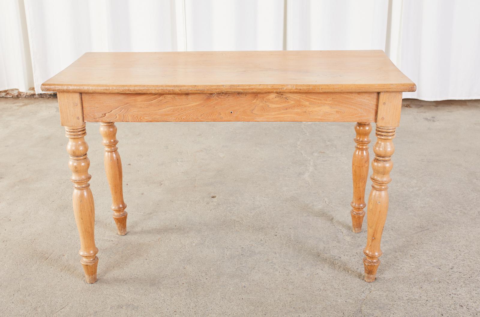Hand-Crafted 19th Century Country French Fruitwood Farmhouse Console Table For Sale