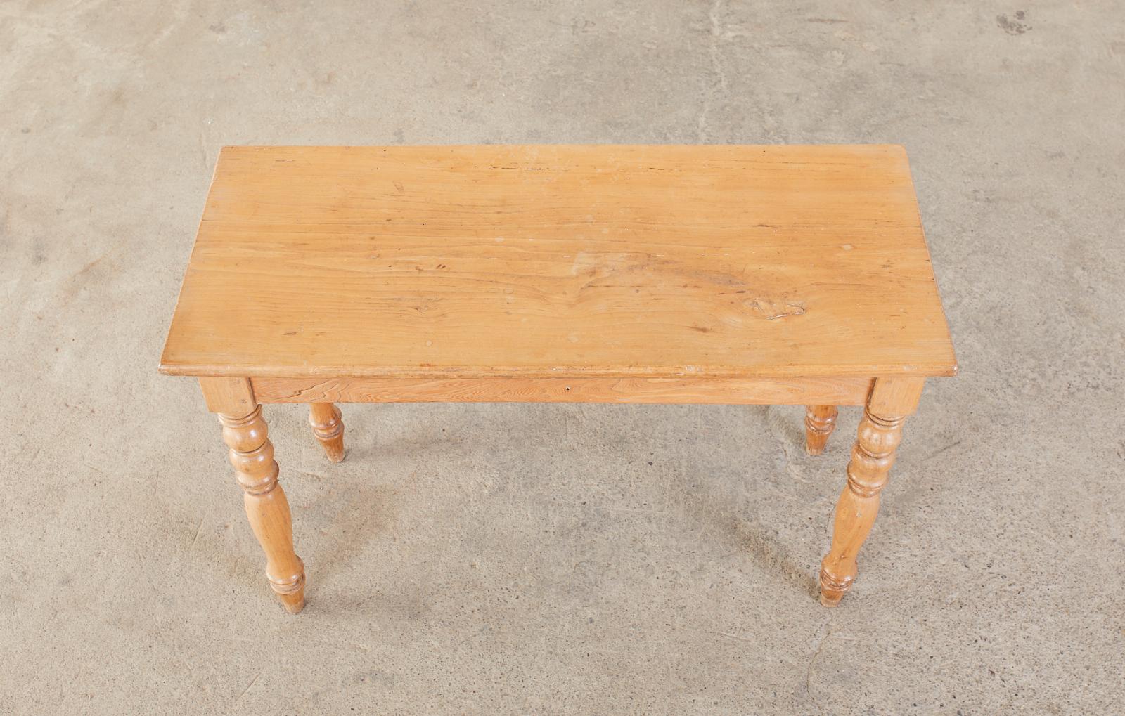 19th Century Country French Fruitwood Farmhouse Console Table In Distressed Condition For Sale In Rio Vista, CA