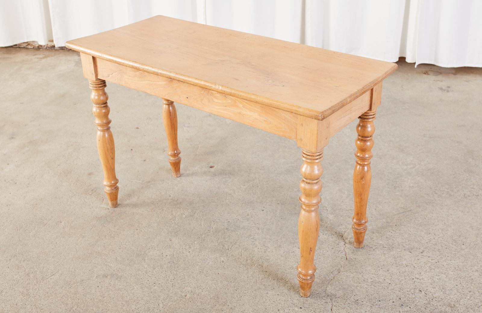 19th Century Country French Fruitwood Farmhouse Console Table For Sale 4