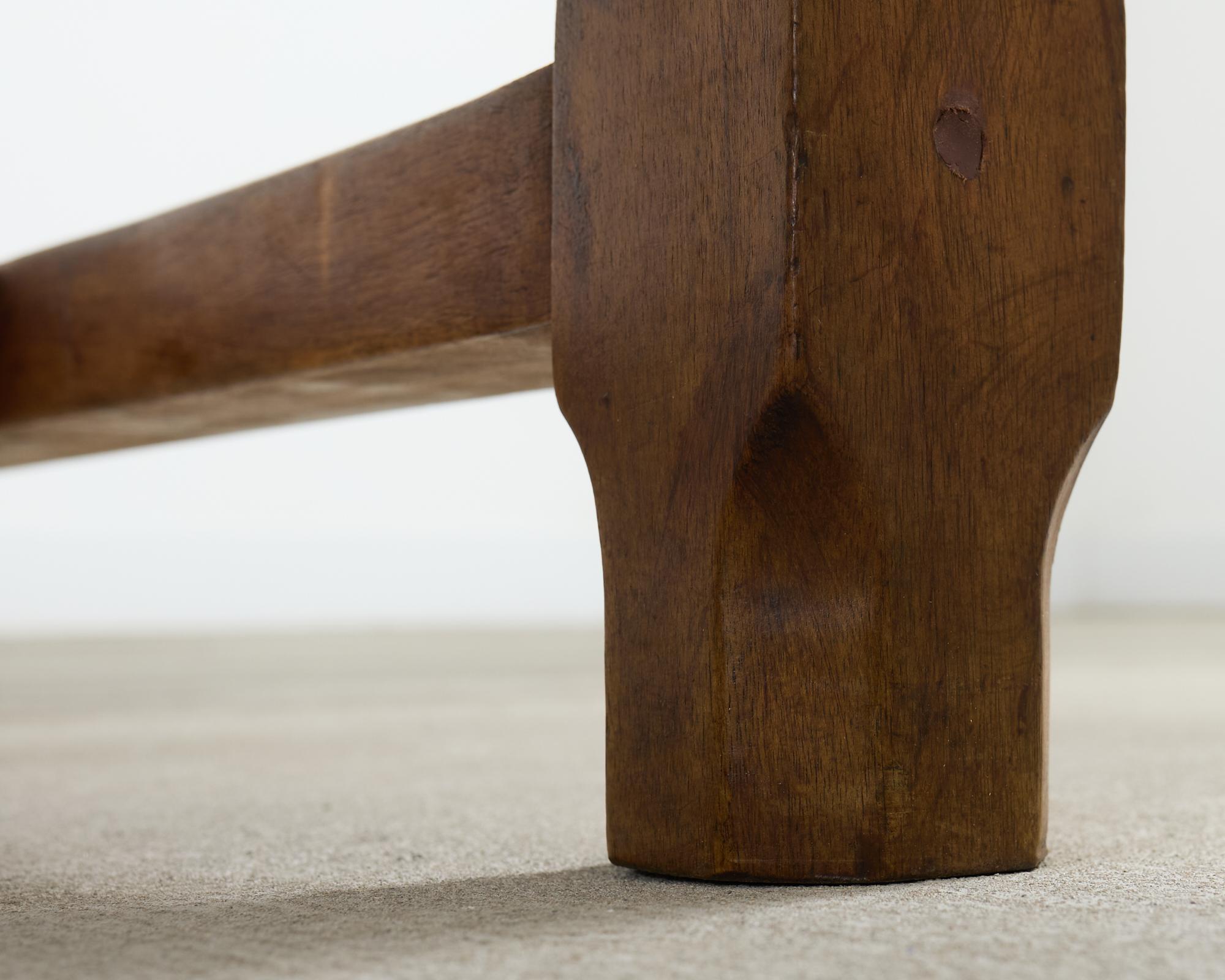 Mesa de comedor de caballete de granja francesa de madera de frutal del siglo XIX en venta 3