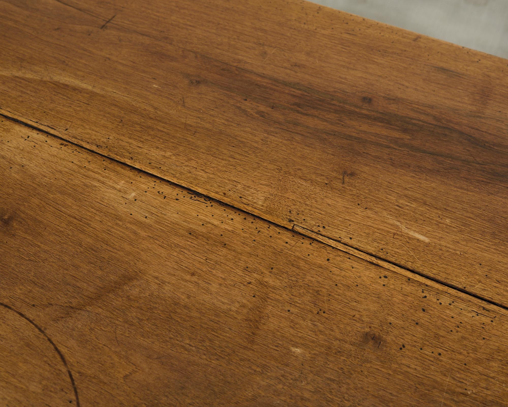 Mesa de comedor de caballete de granja francesa de madera de frutal del siglo XIX en venta 11