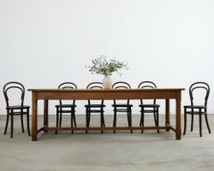 19th Century Country French Fruitwood Farmhouse Trestle Dining Table