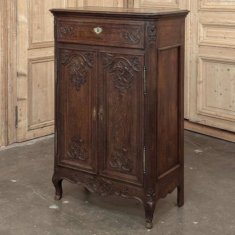 19th Century Country French Liegoise Confiturer ~ Cabinet was hand-crafted from dense, old-growth indigenous white oak by the master artisans of Liege.  The storied region has centuries of history in the creation of fine hand-made goods of all