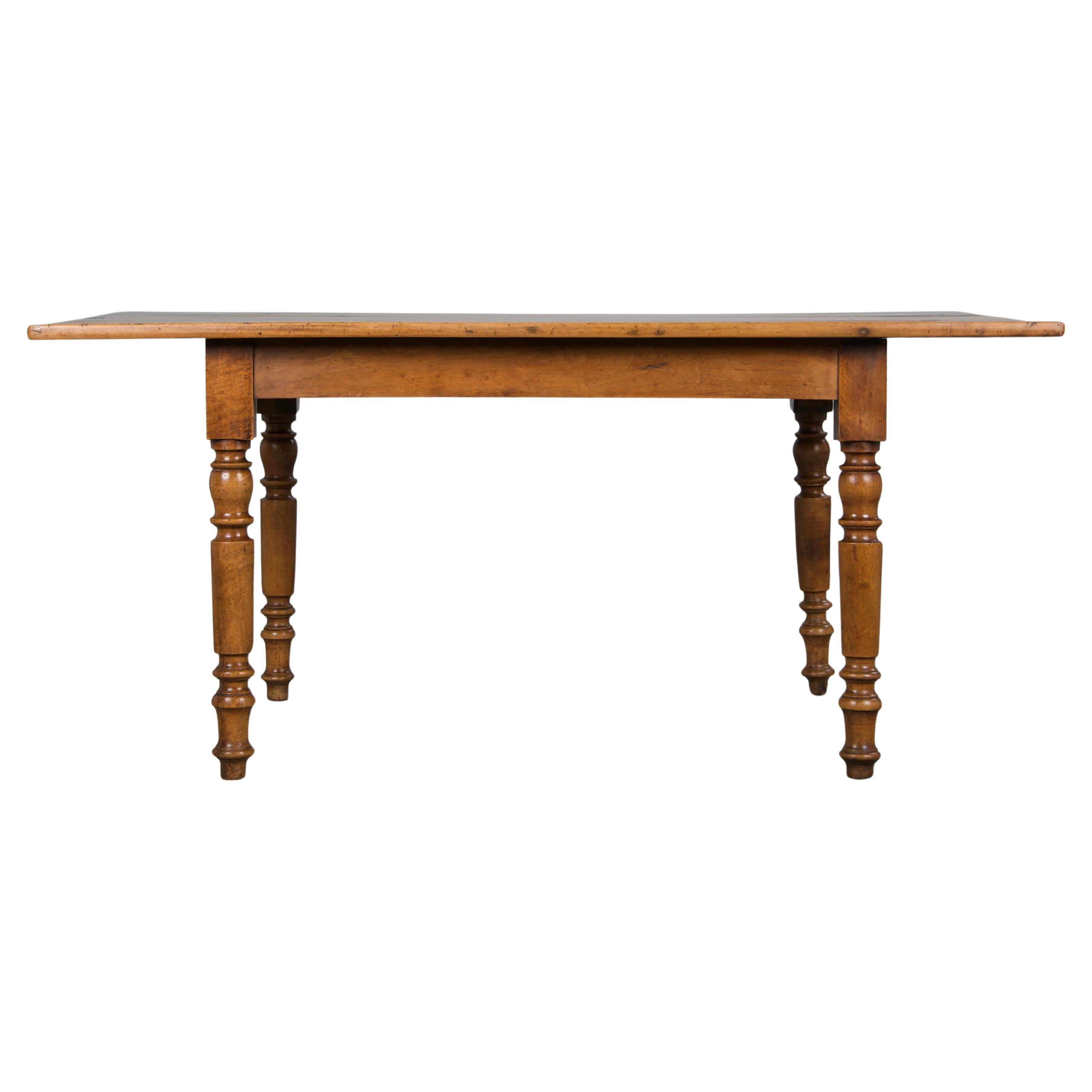 19th Century Country French Louis Philippe Style Provincial Walnut Table