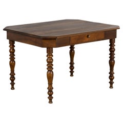 19th Century Country French Louis Philippe Style Walnut Writing Desk