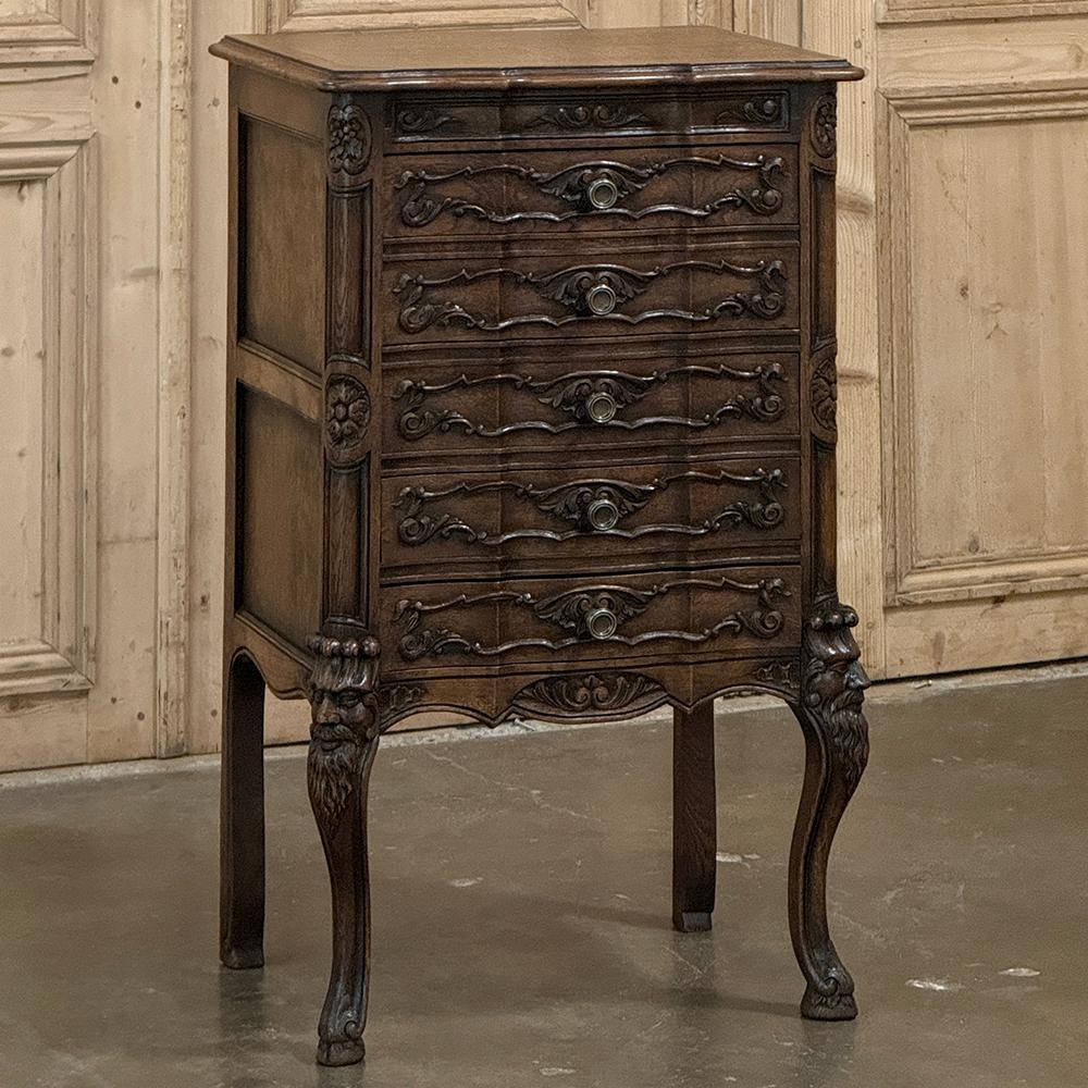 Hand-Carved 19th Century Country French Louis XIV Chiffoniere ~ Petite Commode For Sale