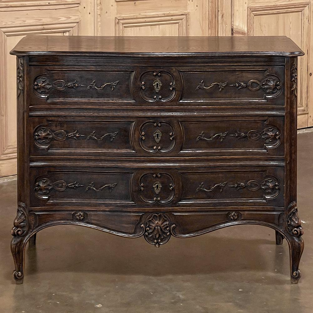 Hand-Carved 19th Century Country French Louis XIV Commode For Sale