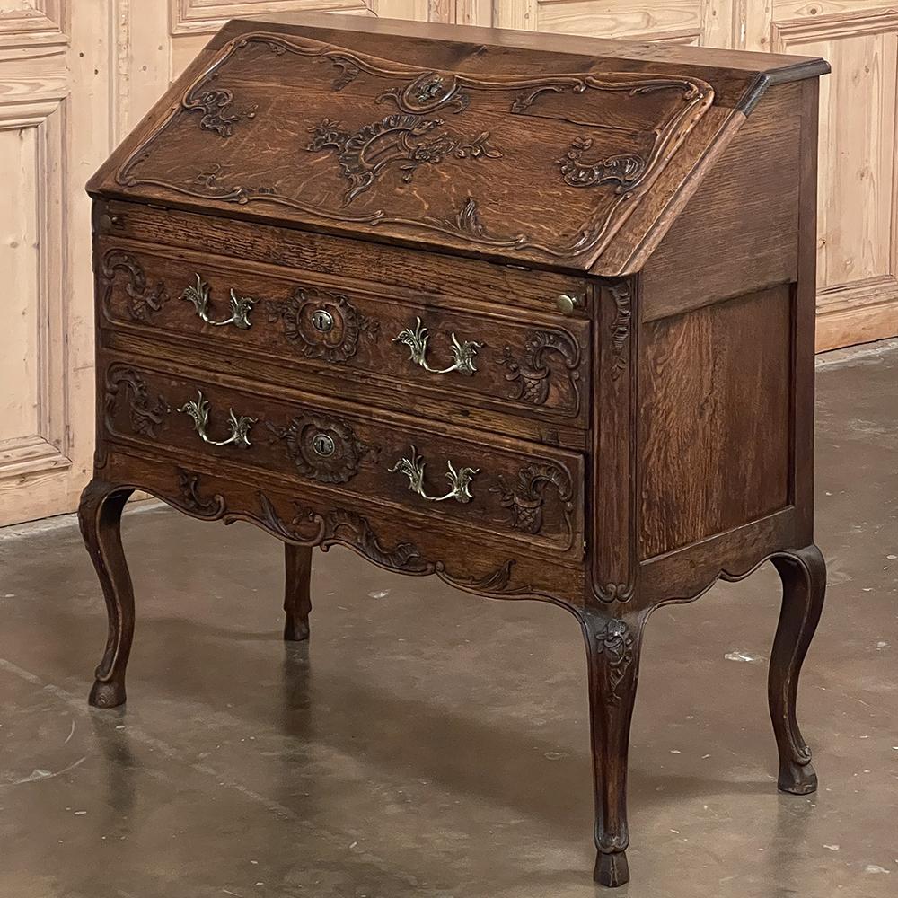 Hand-Carved 19th Century, Country French Louis XV Secretary For Sale