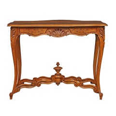 19th Century Country French Louis XV St. Cherry Wood Side Table