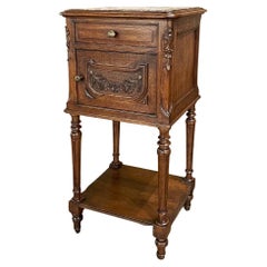 Antique 19th Century Country French Louis XVI Marble Top Nightstand