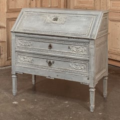 19th Century Country French Louis XVI Painted Secretaire