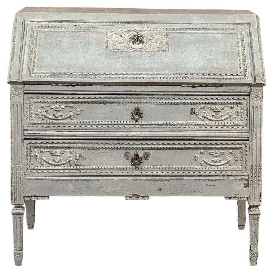19th Century Country French Louis XVI Painted Secretaire