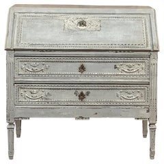 19th Century Country French Louis XVI Painted Secretaire