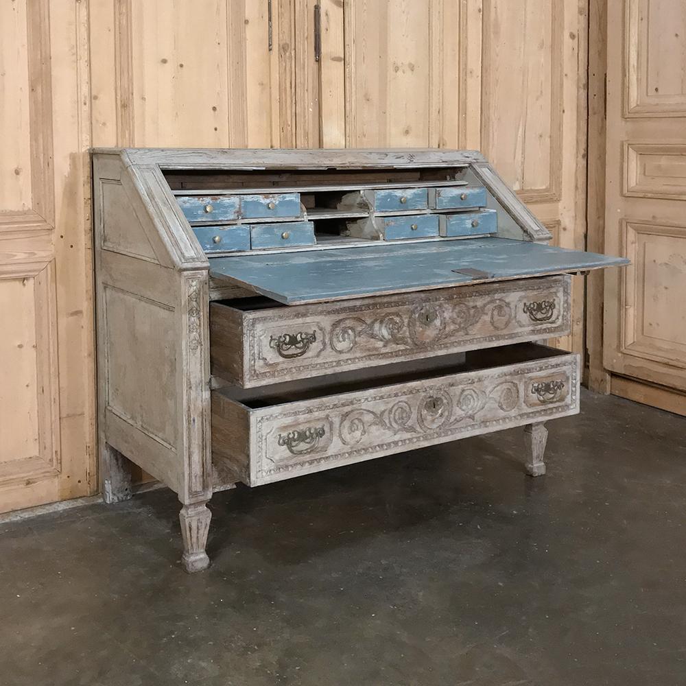 19th Century Country French Louis XVI Painted Secretary 1