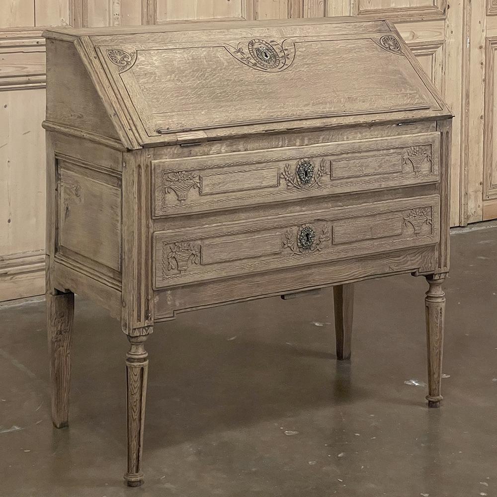 19th Century Country French Louis XVI Secretary represents the essence of efficiency with a flair for style!  Hand-crafted from solid oak, its design is less than 18