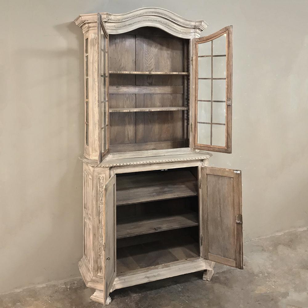 19th Century Country French Louis XVI Stripped Bookcase, Vitrine 1