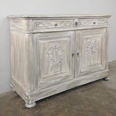 19th Century Country French Louis XVI Whitewashed Buffet