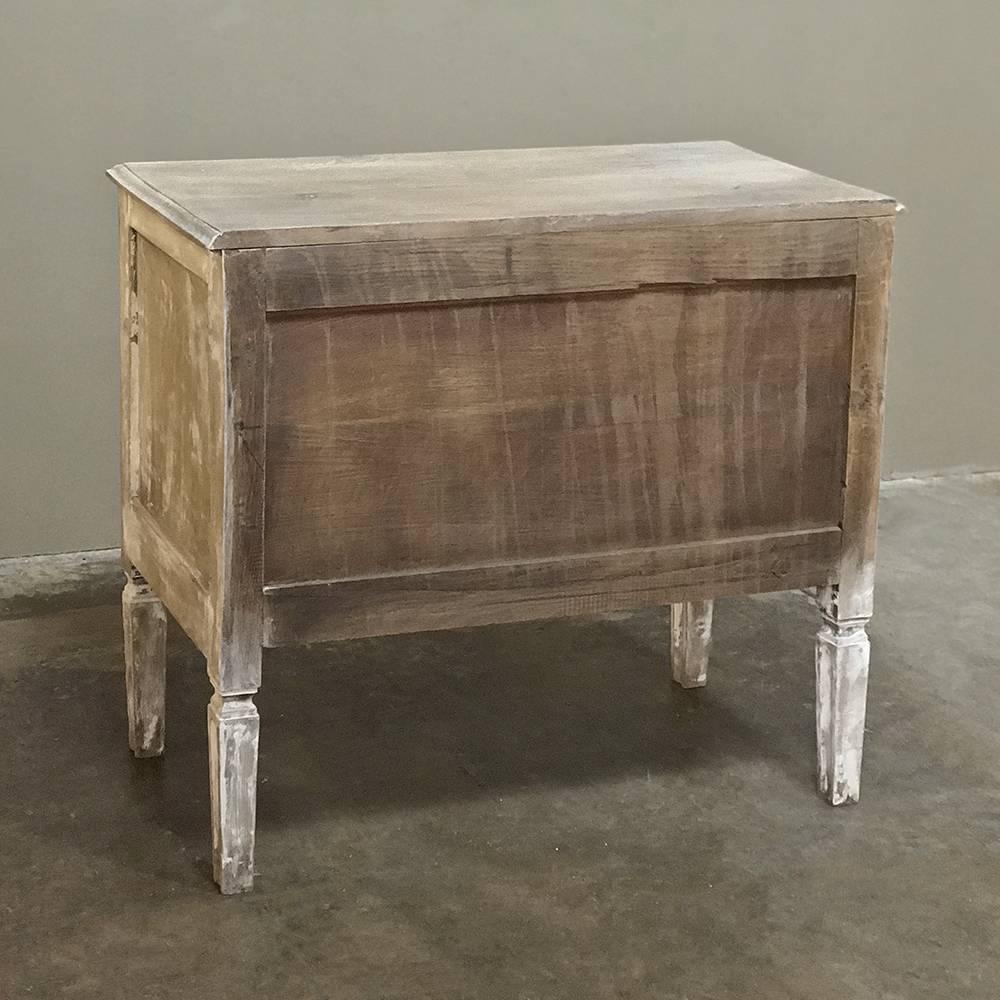 19th Century Country French Louis XVI Whitewashed Pine Commode 7