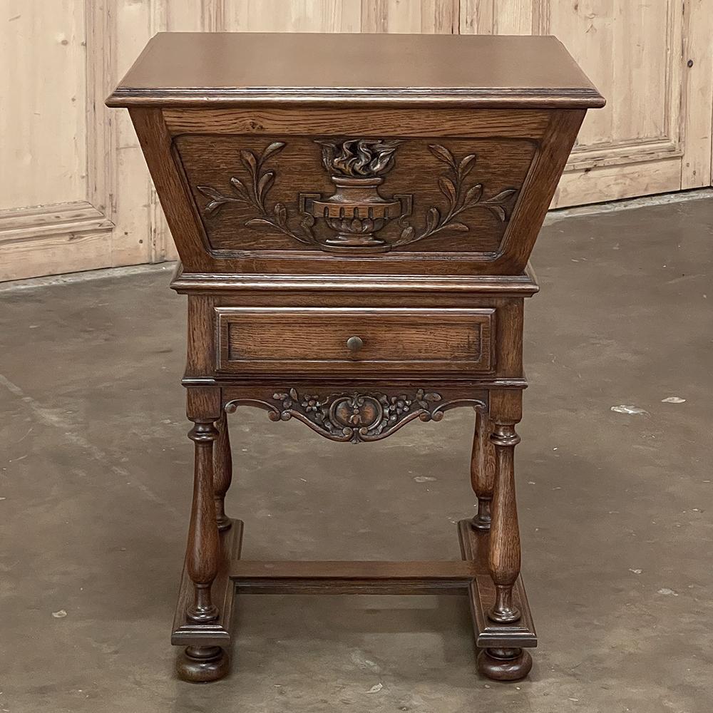 19th Century Country French Mini-Petrin Sewing Cabinet ~ End Table In Good Condition For Sale In Dallas, TX
