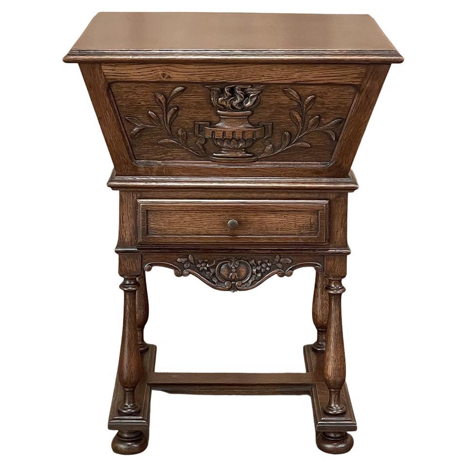 19th Century Country French Mini-Petrin Sewing Cabinet ~ End Table For Sale