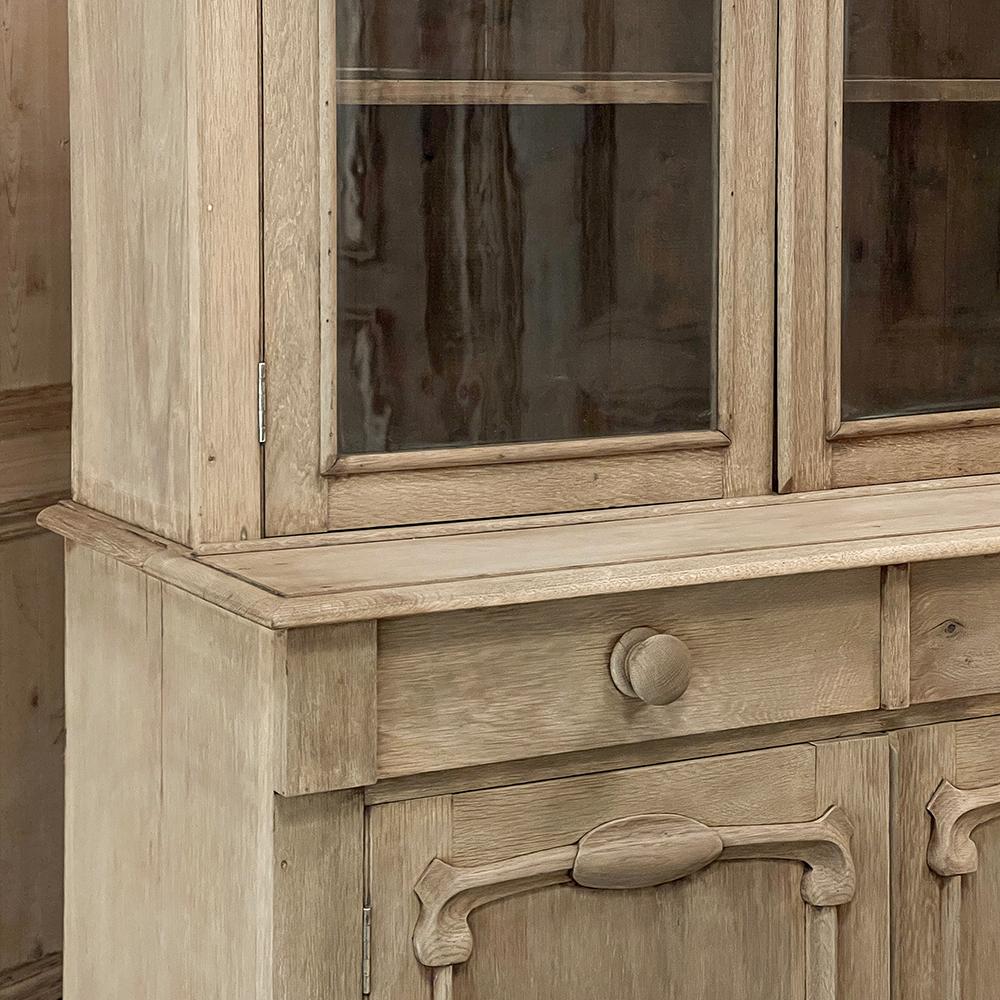 19th Century Country French Neoclassical Bookcase in Stripped Oak For Sale 5