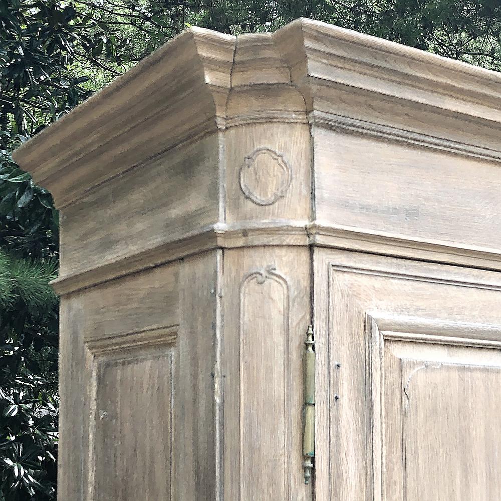 19th Century Country French Neoclassical Whitewashed Armoire 1