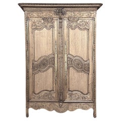 Used 19th Century Country French Normandie Armoire in Stripped Oak
