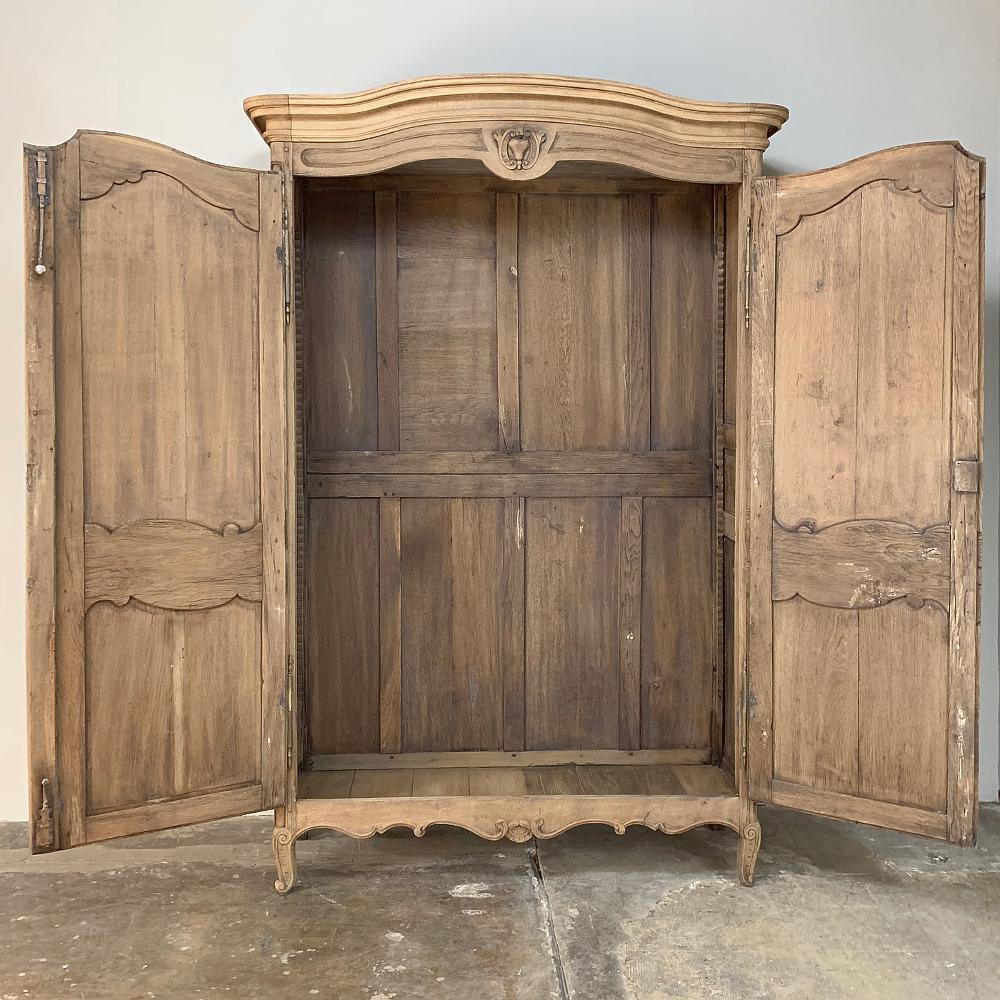 19th Century Country French Normandy Stripped Oak Armoire 9